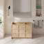 Meuble-lavabo autoportant 48 po (46-7 / 8 po) et 3 portes d'armoire à fermeture en douceur, contreplaqué, chêne Dune (KD-PACKING)