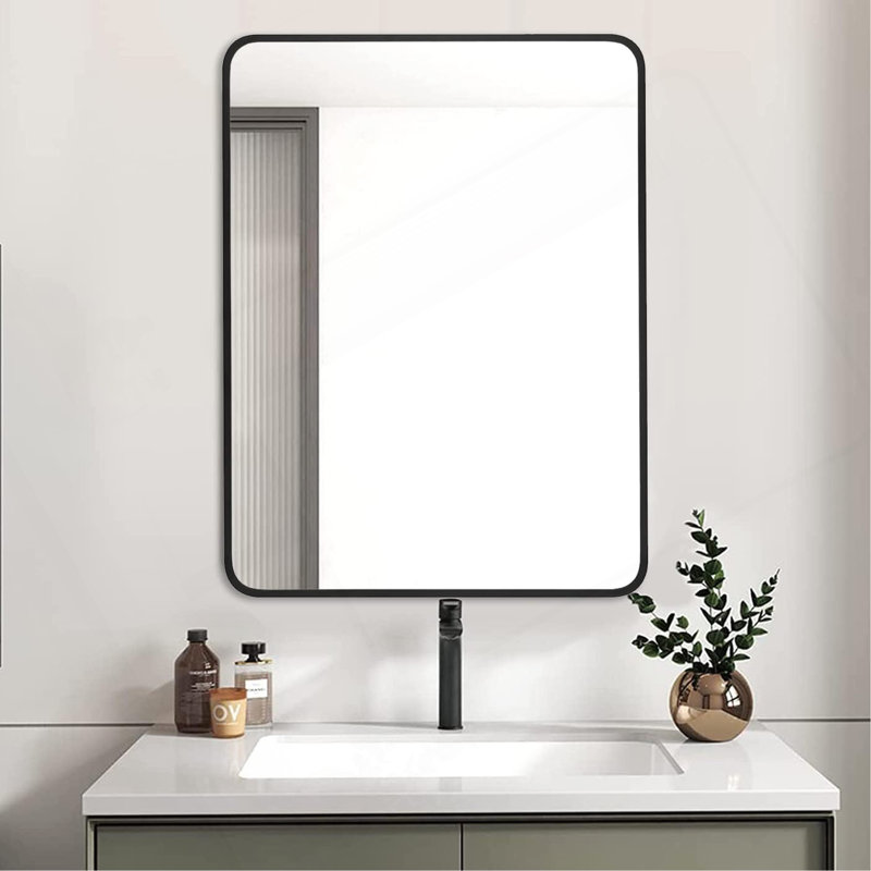 Miroir rectangulaire mural en métal 24 x 32 pouces Bathrrom