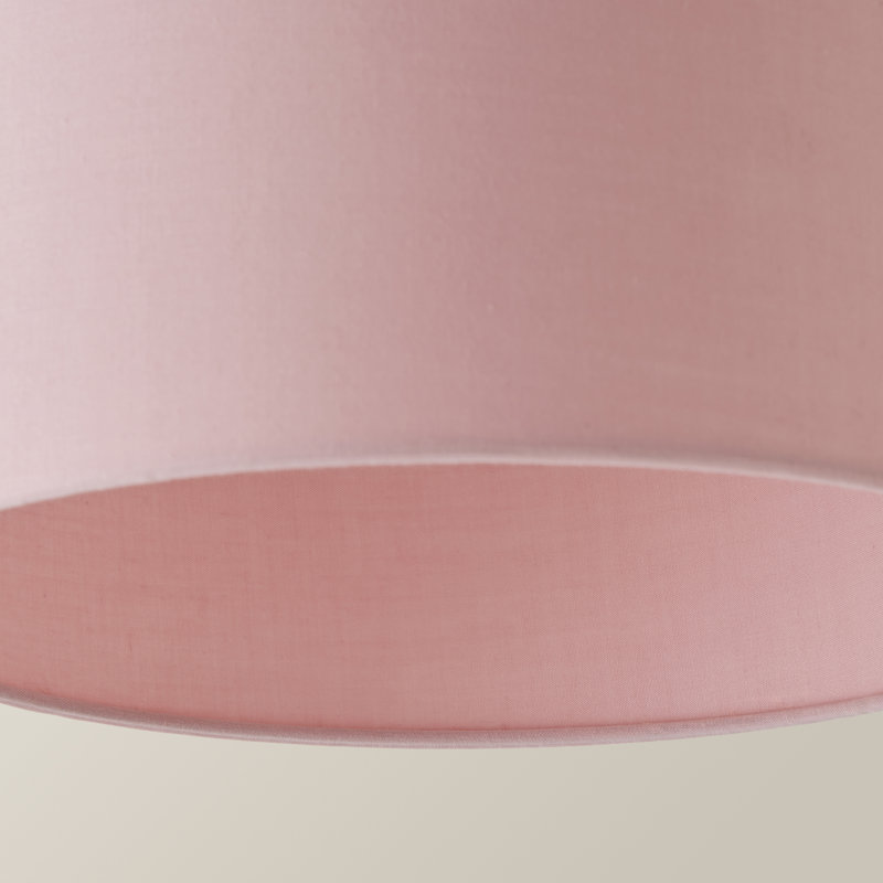 Drum Cotton Pendant Shade ( Screw On ), 15cm H x 25cm W x 25cm D, Light Pink