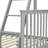 Gray Twin Over Full Bunk Bed In Wood, Featuring And Guard Rails, High - Strength Solid Pine, Easily Divisible Into Two Independent Sleeping Spaces, No Spring Box Needed, Upper With Length Rail,