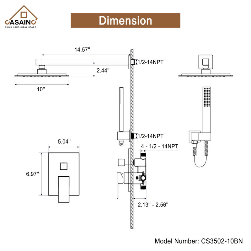with Rough-in Valve, Brushed Nickel