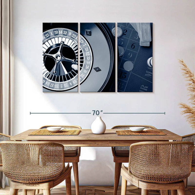 Roulette Table In Dark Colors, 36" H x 57" W