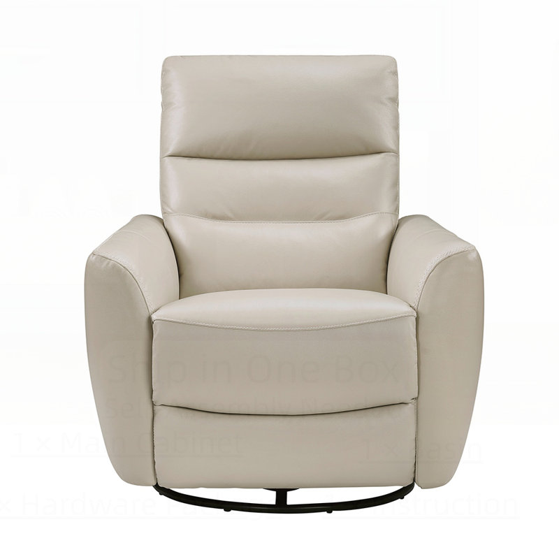 Luxurious Swivel Glider Reclining Chair with Leather Upholstery, High-Density Foam, and Pocket Coils for Ultimate Comfort