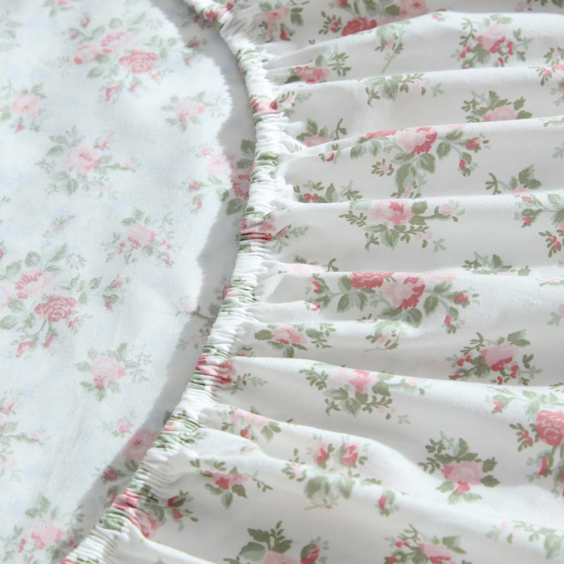 Ensemble de draps en percale de coton Percale Novelty Laura Ashley, Ensemble de draps pour grand lit avec deux taies d