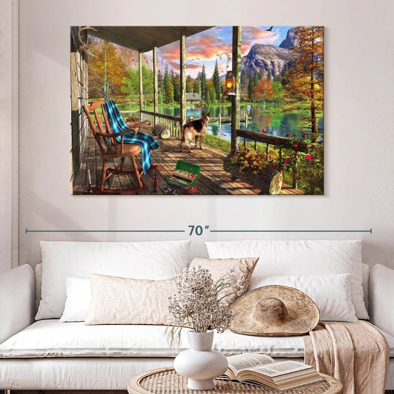 Mountain Cabin Home, 34" H x 51" W
