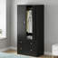 Armoire de ferme, armoire de rangement pour garde-robe, garde-robe pour vêtements 2 portes 2 tiroirs-1262298638