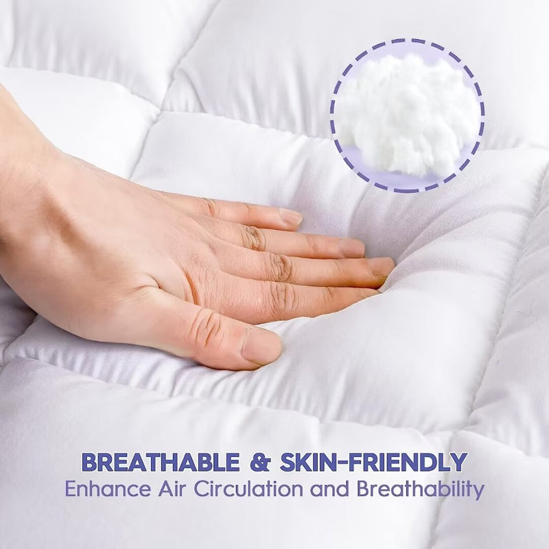 Surmatelas double en mousse viscoélastique 3 pouces, mousse viscoélastique gélifiée rafraîchissante 2 pouces et surmatelas en duvet synthétique 1 pouce