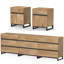 Ensemble de commode et de table de chevet Lirah, ensemble de 3, commode à 6 tiroirs, 2 table de chevet avec tiroir et armoire pour chambre à coucher, ensemble de mobilier de chambre à coucher,-598127007