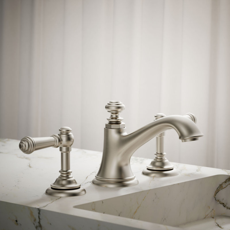 Artifacts Bathroom Sink Spout with Bell Design, Vibrant Brushed Nickel