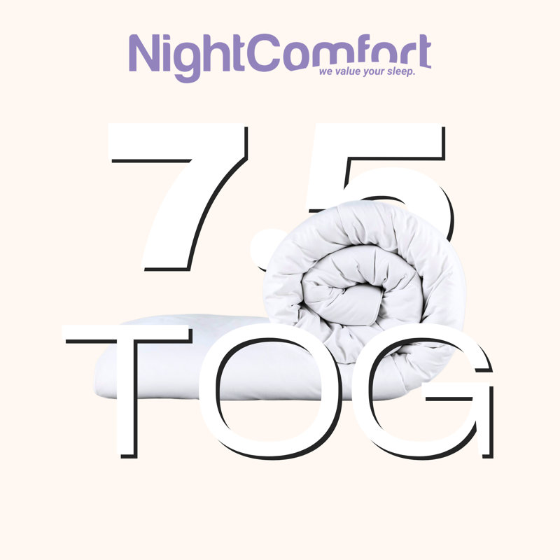 NightComfort Cosy Nights 7.5 Tog Summer Cool Microfibre Duvet, Single
