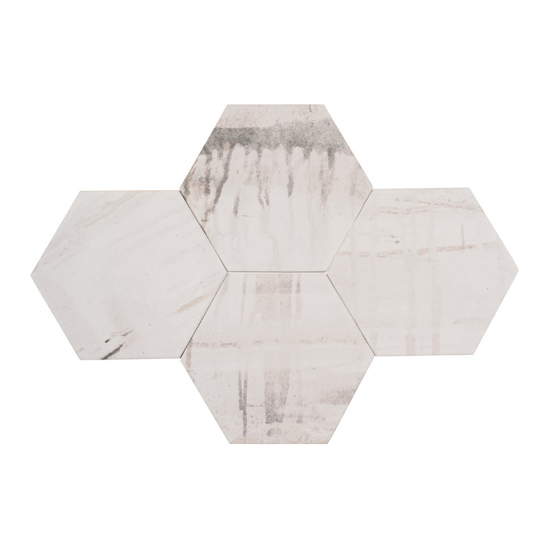 Homage 5-in. Hexagon Matte and Glossy Porcelain Wall & Floor Tile, Loyalty He