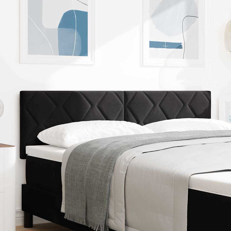 Headboard, Black, 78cm H x 160cm W x 7cm D