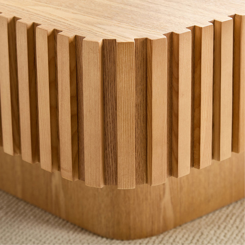 Table basse carrée moderne 35,43 pouces Handcraft, Naturel