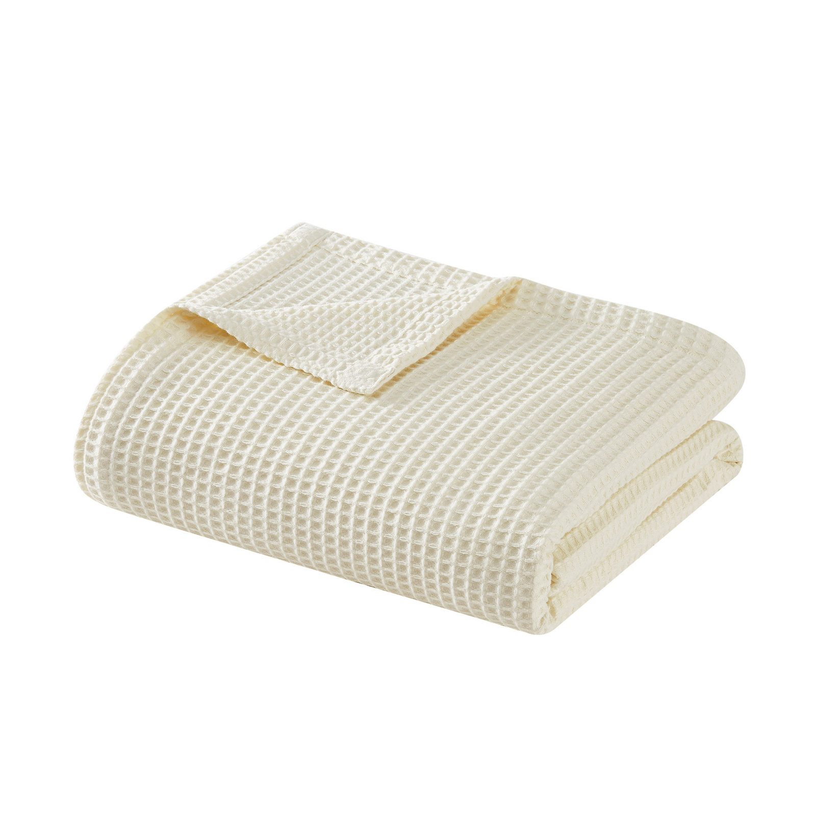 Cotton Throw Blanket, Queen, Ivory