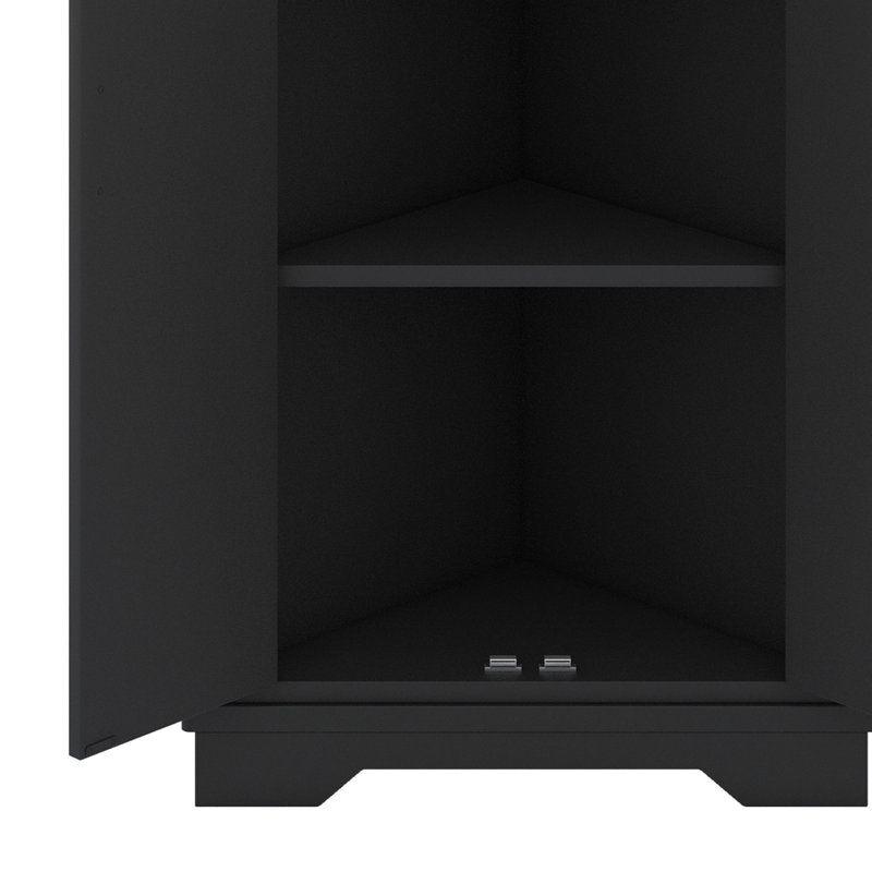 Grande armoire d'angle avec portes pour toutes sortes de pièces, Noir