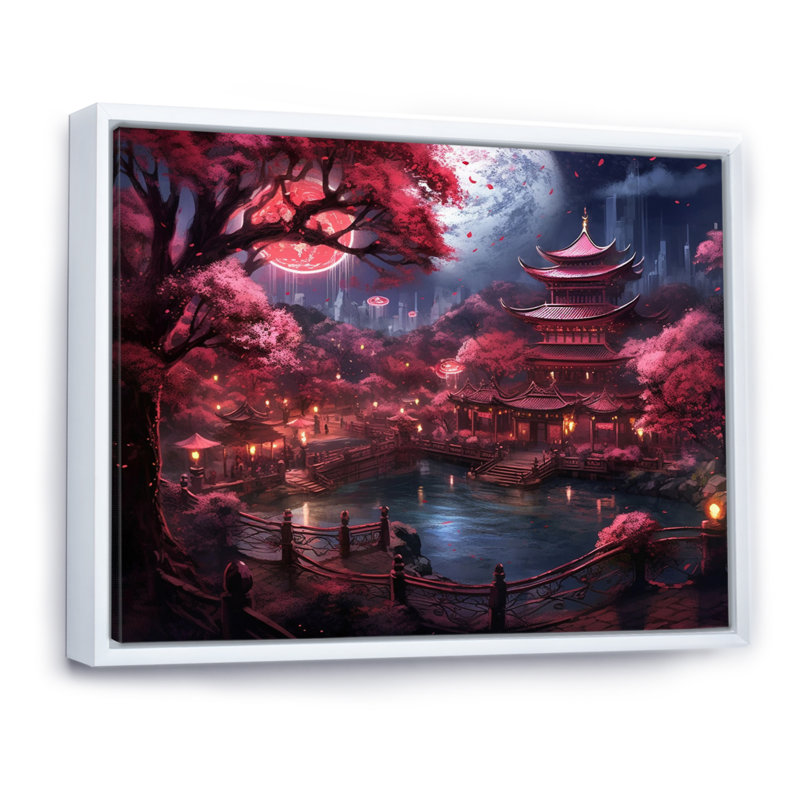 Japon, terre du Samouraï III - Japon, art mural, H 30 po x l 40 po x P 1,5 po, Cadre flottant blanc