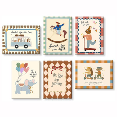 6 pièces d'art mural de chambre de bébé chrétien, affiche de versets de la bible religieuse pour chambre de bébé, guidée par son écriture spirituelle, décoration murale