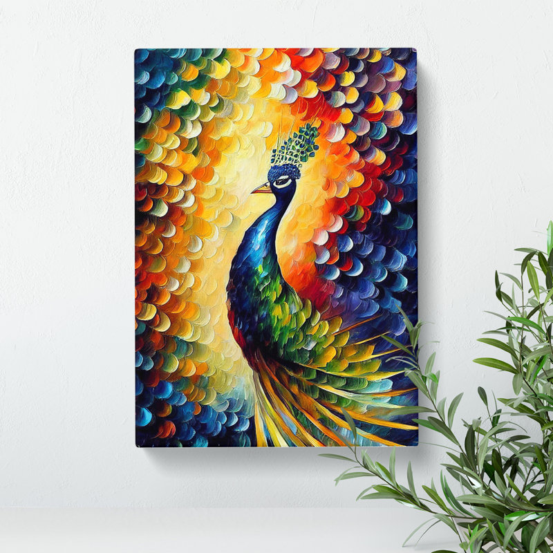 Peacock Portrait No.3 - Wrapped Canvas, 76cm H x 50cm W x 3cm D