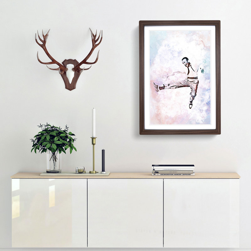 Fred Astaire Dancing in Abstract - Picture Frame Painting Print, Walnut Framed, 36cm H x 27cm W x 2cm D