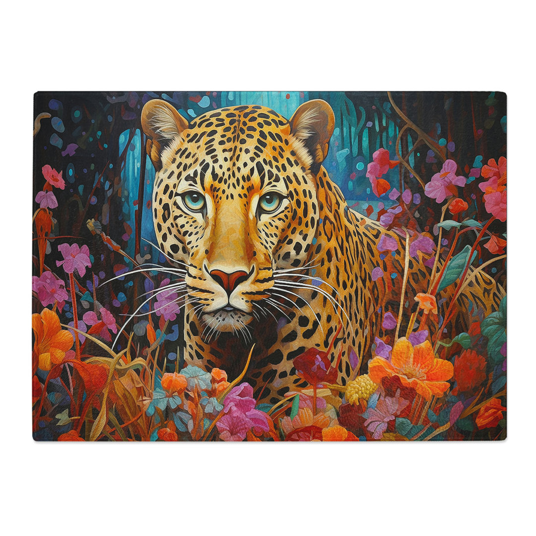 Leopard Colour Field No.5  Glass Chopping Board