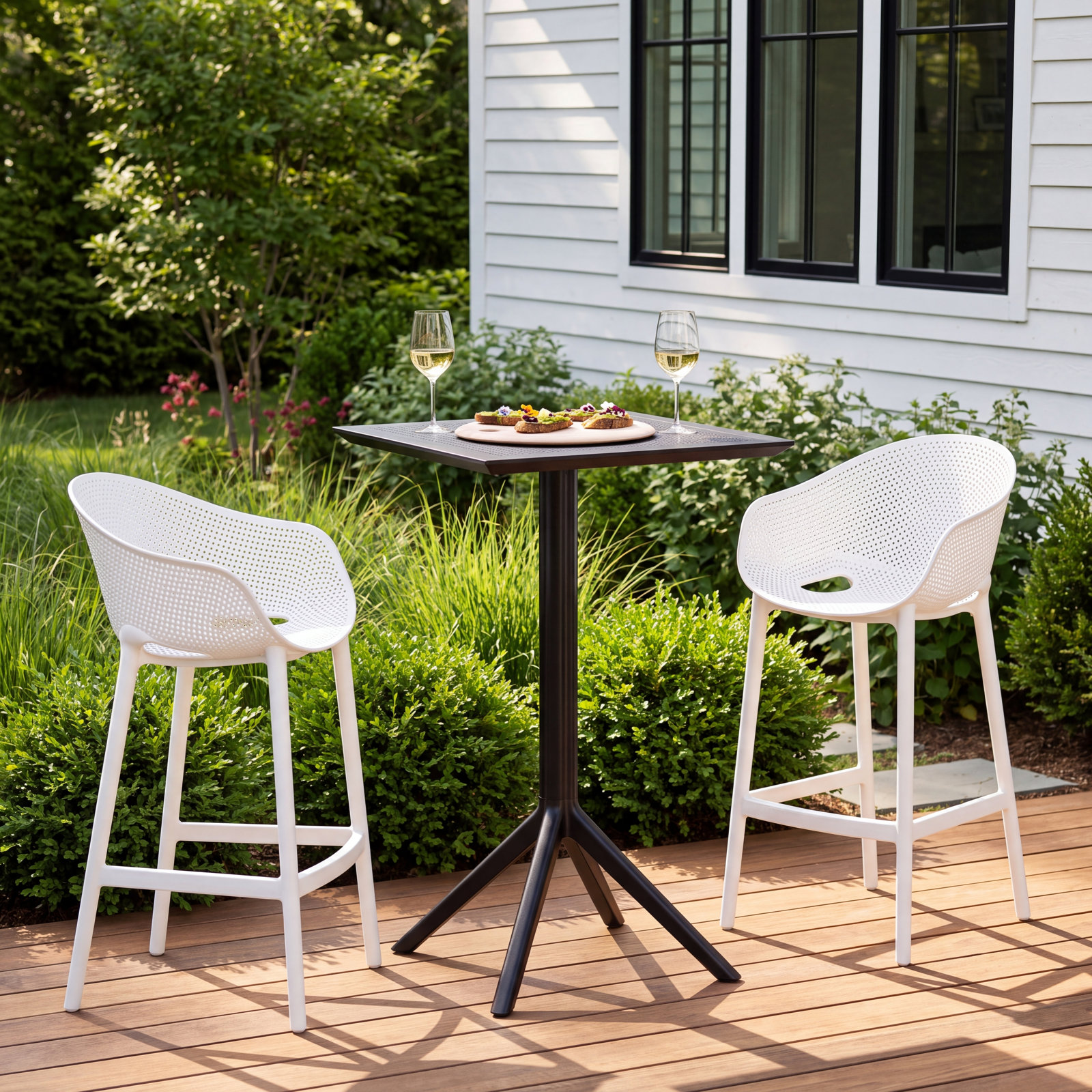 Farrah 24" Patio Bar Table, Black