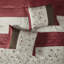 Élégant édredon très grand rouge 7 pièces - Broderie et tissu de travail, 2 taies décoratives, 3 coussins décoratifs, 1 jupe de lit, pièce lavable, broderie, garniture 100%, y compris l'édredon et la machine-118650088