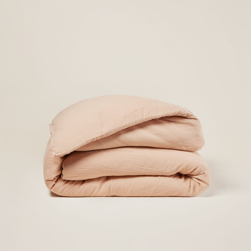 Cotton Blend, Polyester Solid Colour Duvet Cover, Powder Pink, Emperor