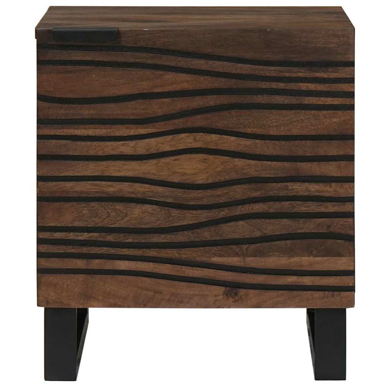 Bedside Cabinet 40 X 33 X 46 Cm Solid Mango Wood, Walnut