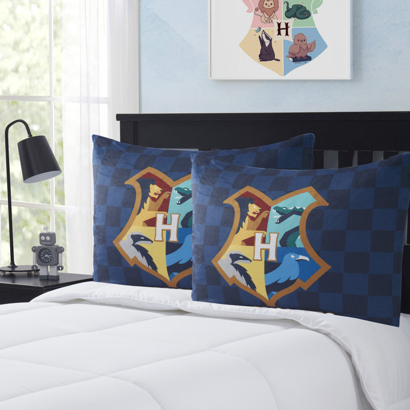 Ensemble de 2 coussins pour lit pour enfant avec housse de coussin amovible Harry Potter Poudlard
