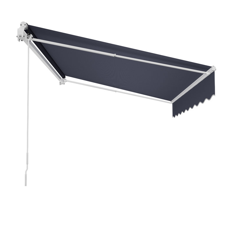 Electric Retractable Awning, 9.8' x 8.2' Motorized Patio Cover, Sunshade with Remote Control & Manual Crank, Durable Waterproof Polyester for Decks, Balconies, and Yards, Gray