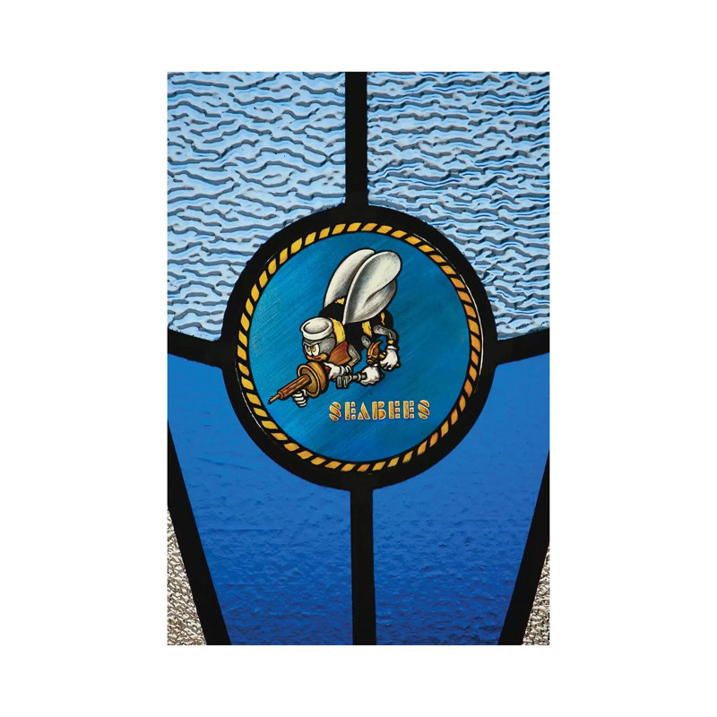A Single Seabee Logo Built Into A Stained-Glass Window by Stocktrek Images - Wrapped Canvas Print, 20.32 cm H x 30.48 cm W