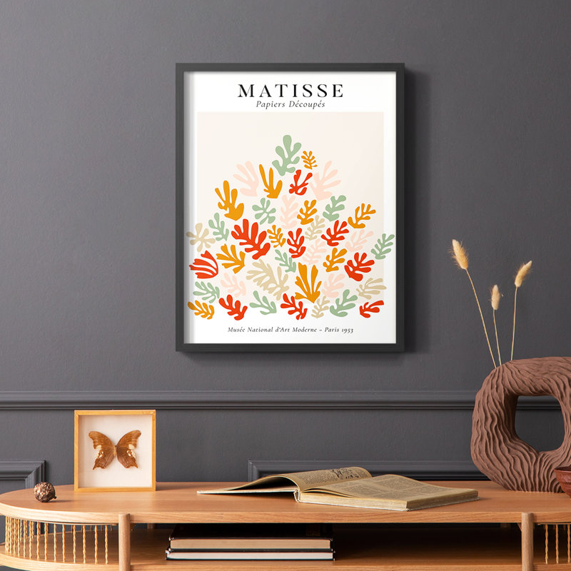 Matisse LXXXVI Framed Print - Solid Wood, Black Single Picture Framed, 20" H x 16" W