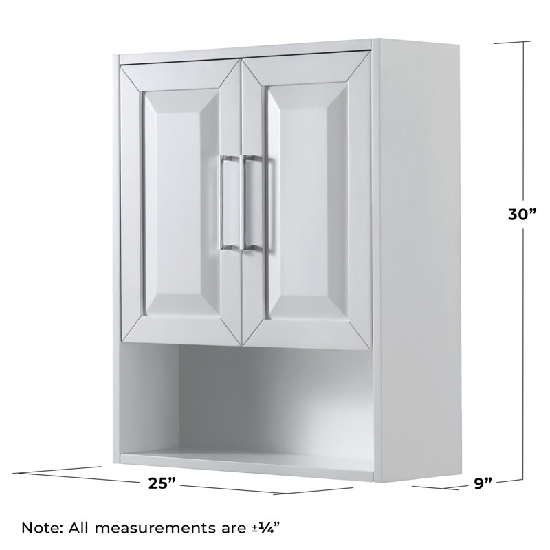 Daria Bathroom Cabinet, White/Chrome