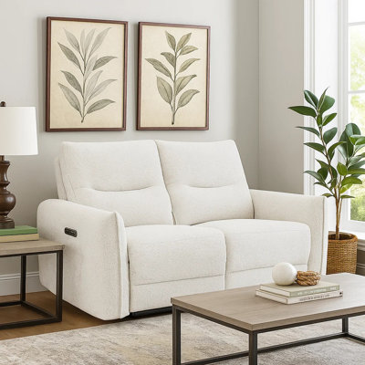 Lali Power Motion Recliner Loveseat With USB, Zero Gravity, Cream Chenille