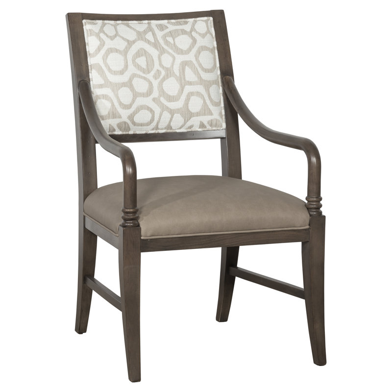 Chaise avec accoudoirs en bois massif Big Sur, Gris anthracite, Orge 8789