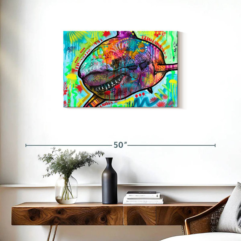 Colorful Shark, 20" H x 30" W