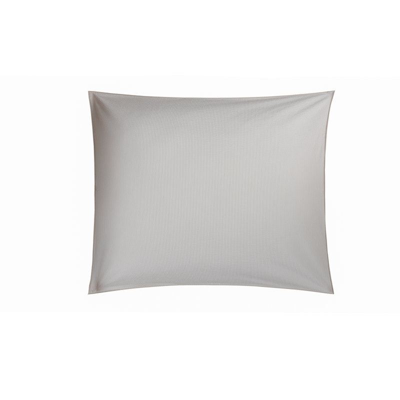 Seersucker Striped Cotton Sham, Standard/Twin, White/Gray