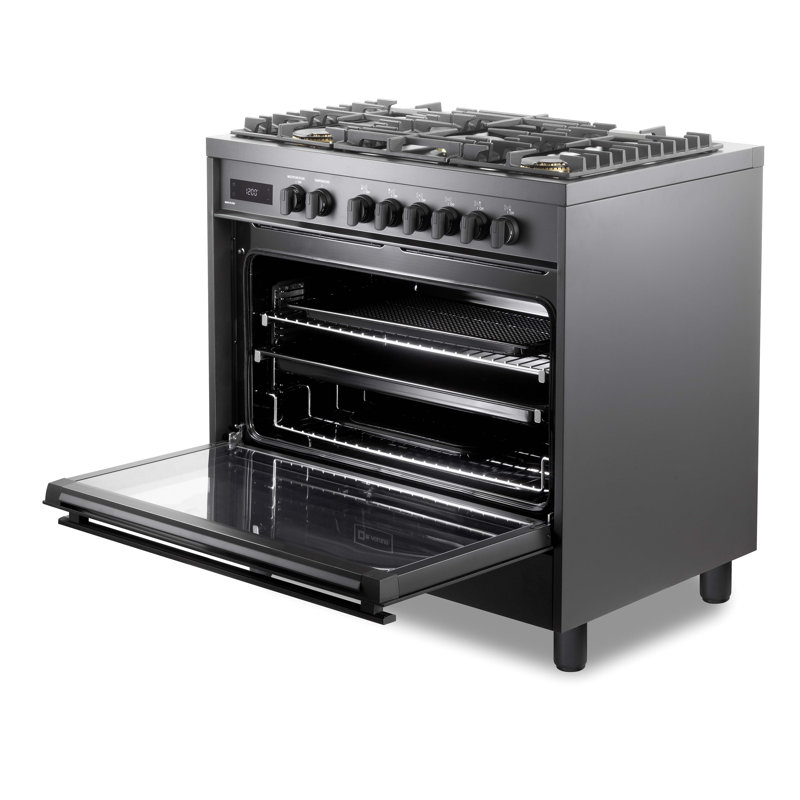 Verona Ultima Midnight 36" 5 Burner Single Dual Fuel Range
