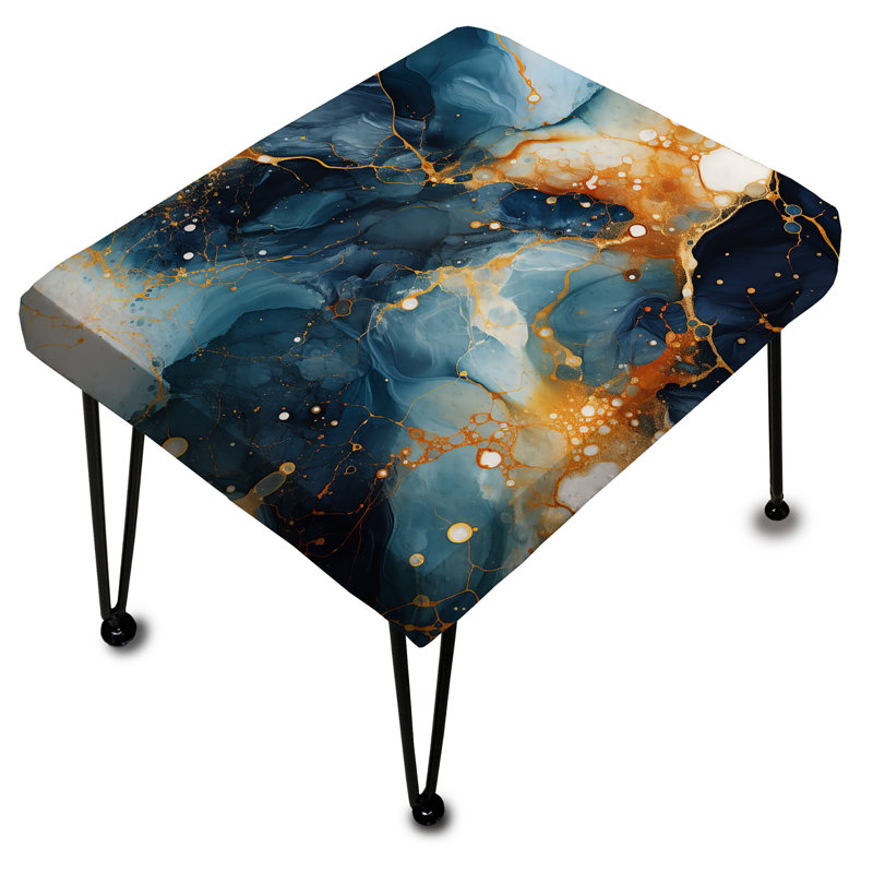 Teal and Gold Astral Marble Dreams - Repose-pieds rectangulaire en marbre