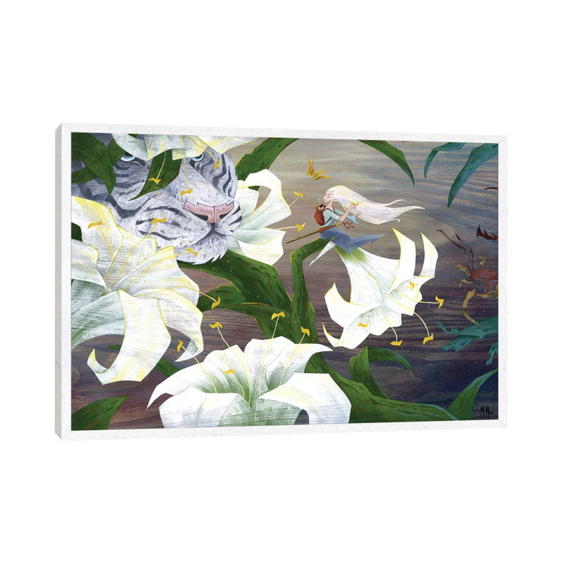 Vigilant Tiger by Martin Hsu - Print on Canvas, White Framed, 66.04 cm H x 45.72 cm W