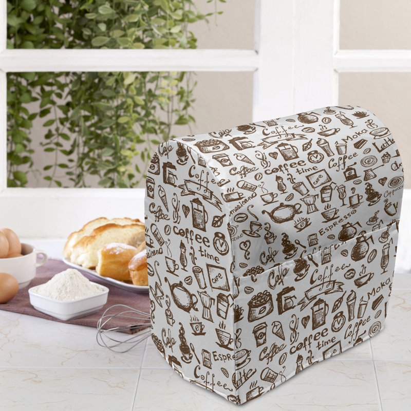 Housse pour batteur sur socle brun / blanc