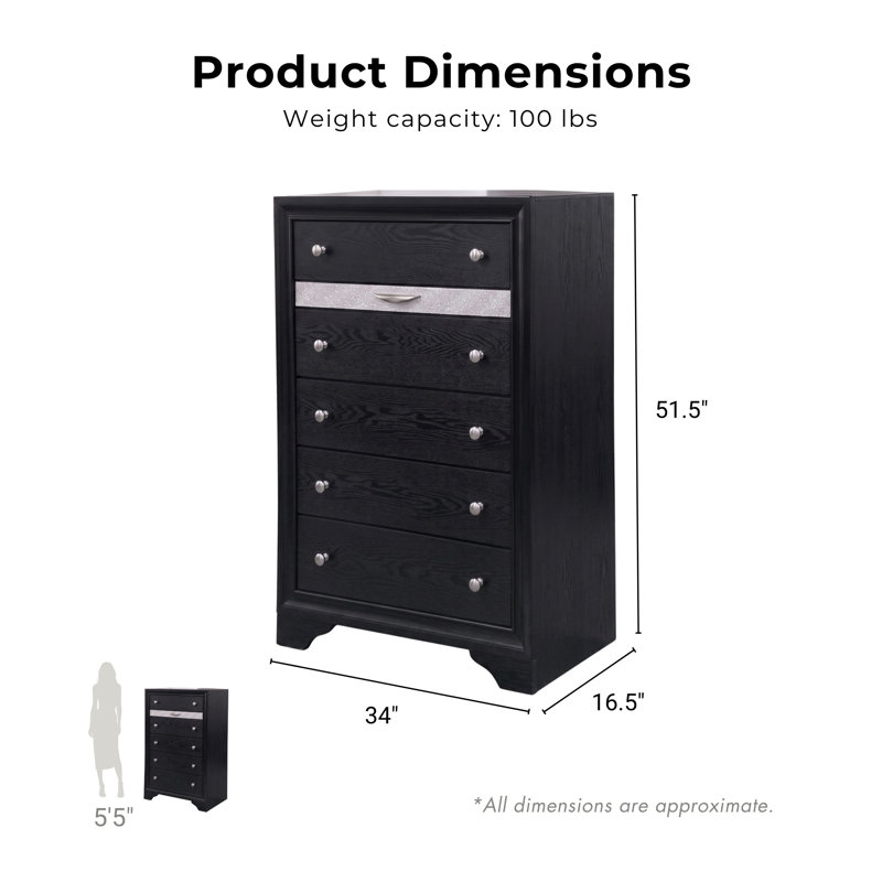 Sana Solid Wood 6-Drawer Dresser