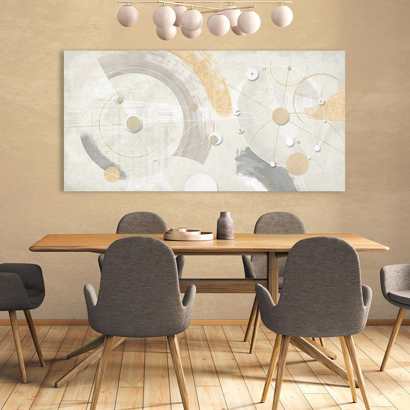 Twin orbits 1 Piece Wrapped Canvas Wall Art, 35cm H x 70cm W x 4cm D
