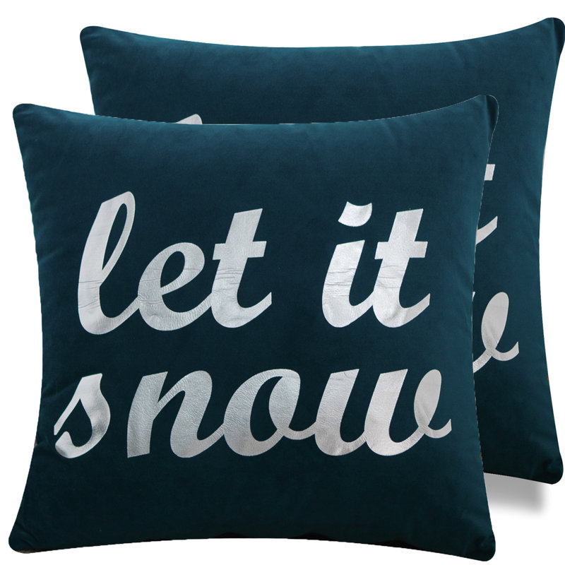 Christmas Microsuede Throw Pillow, Silver, Polyester/Polyfill