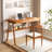  100% Solid Wood Desk With Drawers - Mid Century Modern Desks With Drawers & Storage Shelf, Small Writing Desk For Small Spaces, Home Office Desks For Bedroom & Home, Walnut Color-70114608-74668385