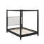 Canopy Bed With Linen Upholstered Headboard, Wood Canopy Bed With 4 Posters, Slats Support & Sturdy Legs-172438642-172438644