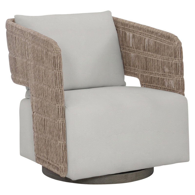 Maldives Swivel Patio Chair with Cushions, Beige Linen 6025-012