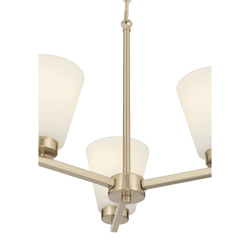 Merity 18" Wide 3-Light Chandelier, Modern Gold