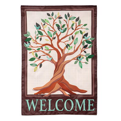Drapeau de maison arbre de vie