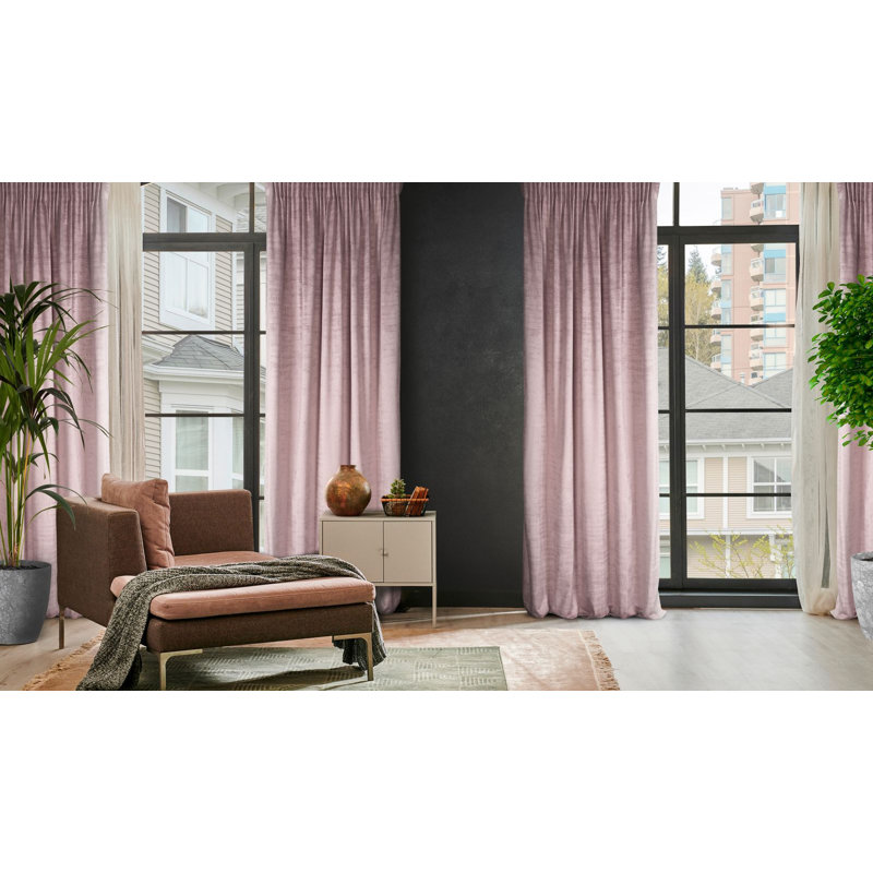 Baulch Blackout Curtains Single Panel, Rose